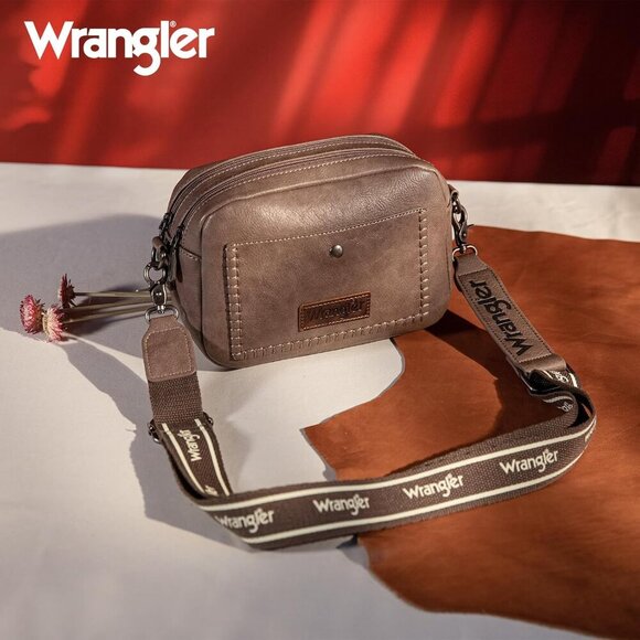 Wrangler Crossbody Purse for Women, Trendy Camera Bag with Wide Strap - Picture 2 of 6